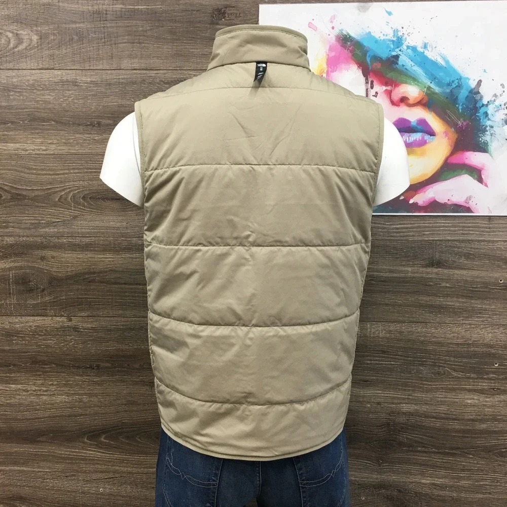 The North Face Mens Standard Insulated Reversible Vest Flax‎ Beige Tan Size M